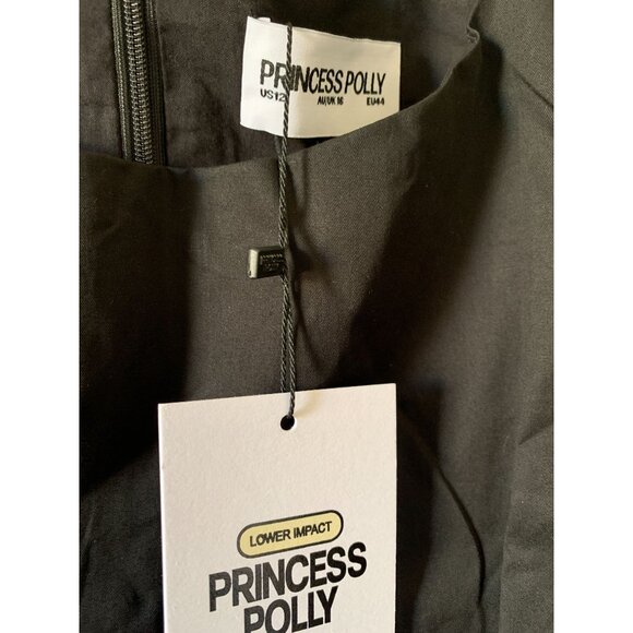 Princess Polly Womens Black Sleeveless Mini Dress With Back Tie Detail Size 12 - Picture 5 of 5